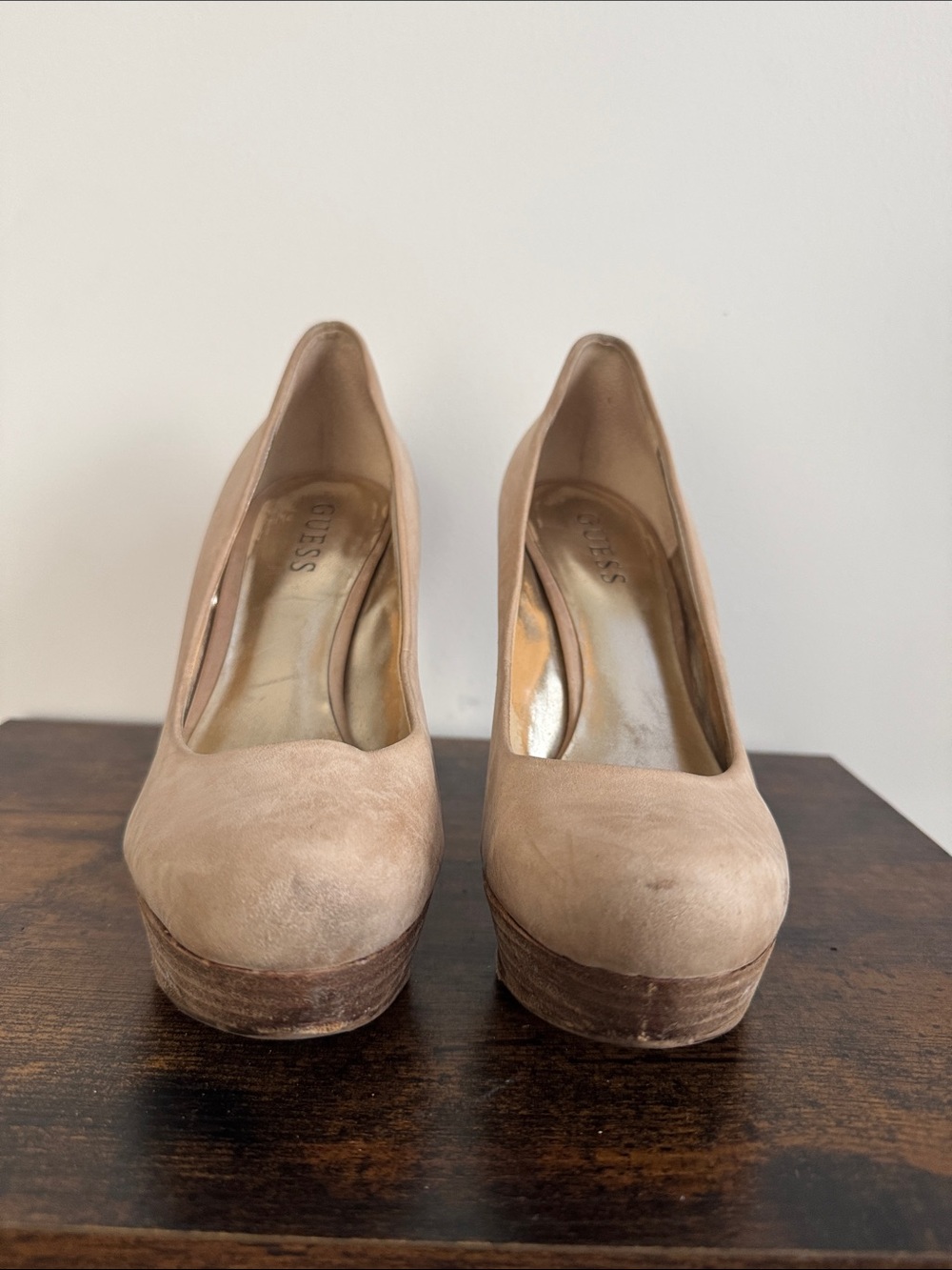GUESS Beige/Tan Platform Pumps